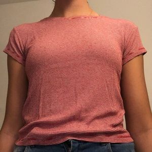 Red and White Striped Brandy Melville Tee